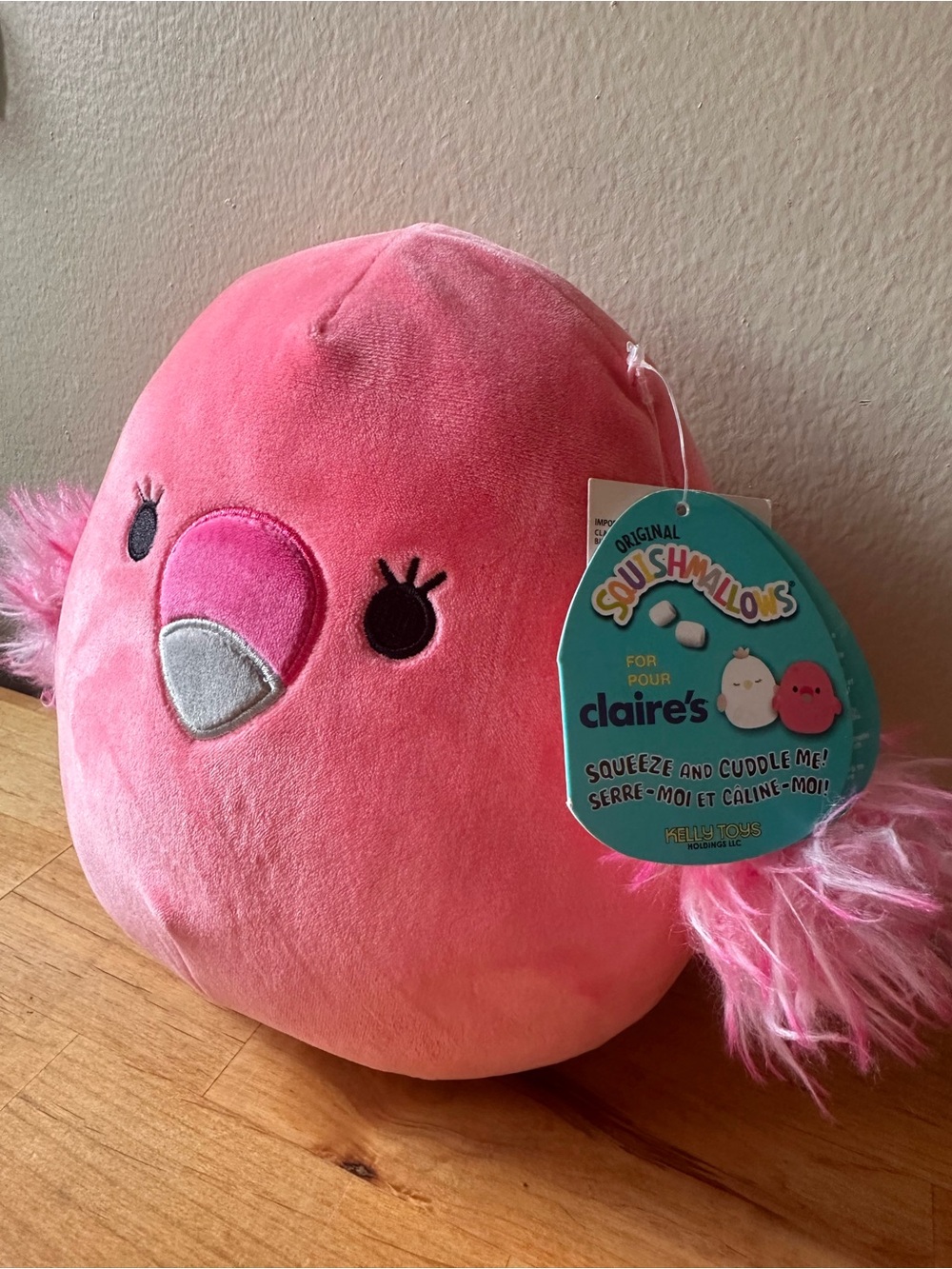 Squishmallow Cookie the Flamingo Pink Bird Plush Claire’s Exclusive Toy NEW